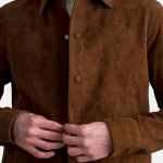 Men's Haven Brown Suede Leather Shirt style Jacket