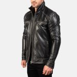 Men's Hudson Black Leather Biker Jacket