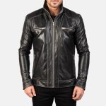 Men's Hudson Black Leather Biker Jacket