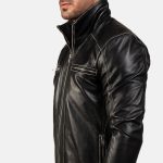 Men's Hudson Black Leather Biker Jacket
