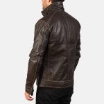Men's Hudson Brown Leather Biker Jacket