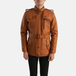Men's Hunter Tan Brown Leather Jacket