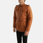 Men's Hunter Tan Brown Leather Jacket