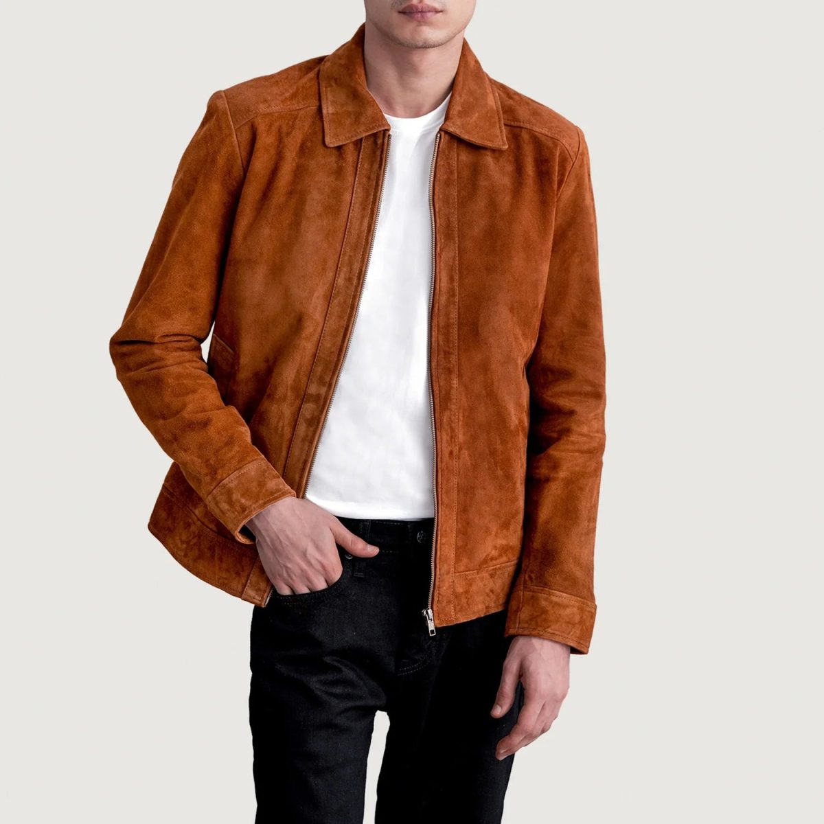 Men's Tan Brown Inferno Leather Jacket