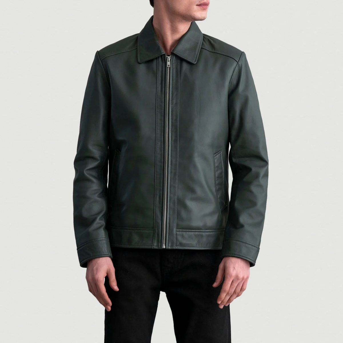 Men's Inferno Green Leather Jacket