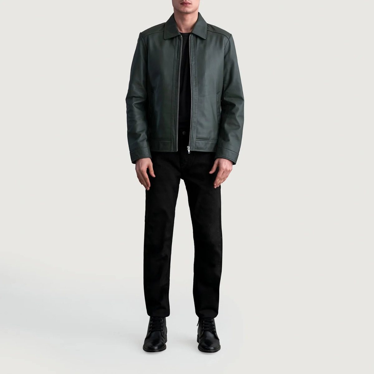 Men's Inferno Green Leather Jacket