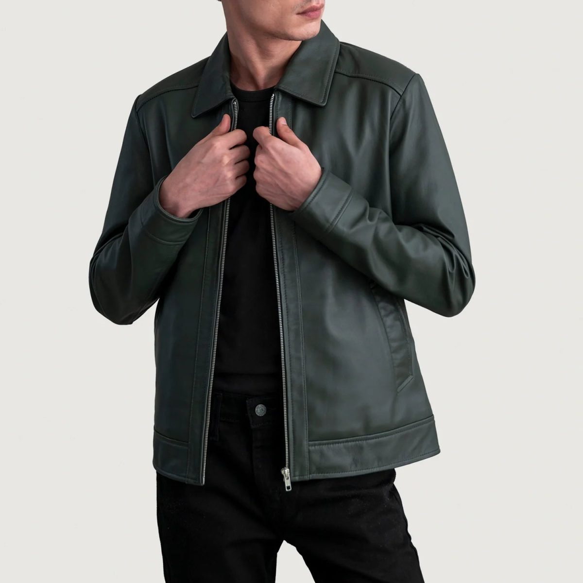 Men's Inferno Green Leather Jacket