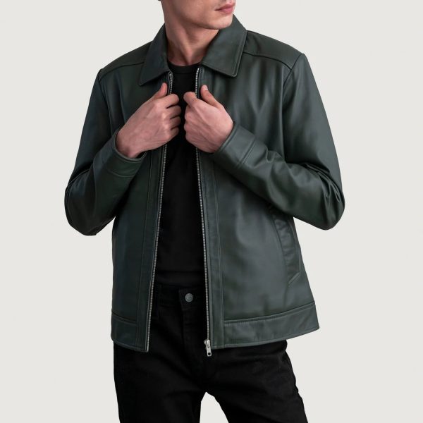 Men's Inferno Green Leather Jacket