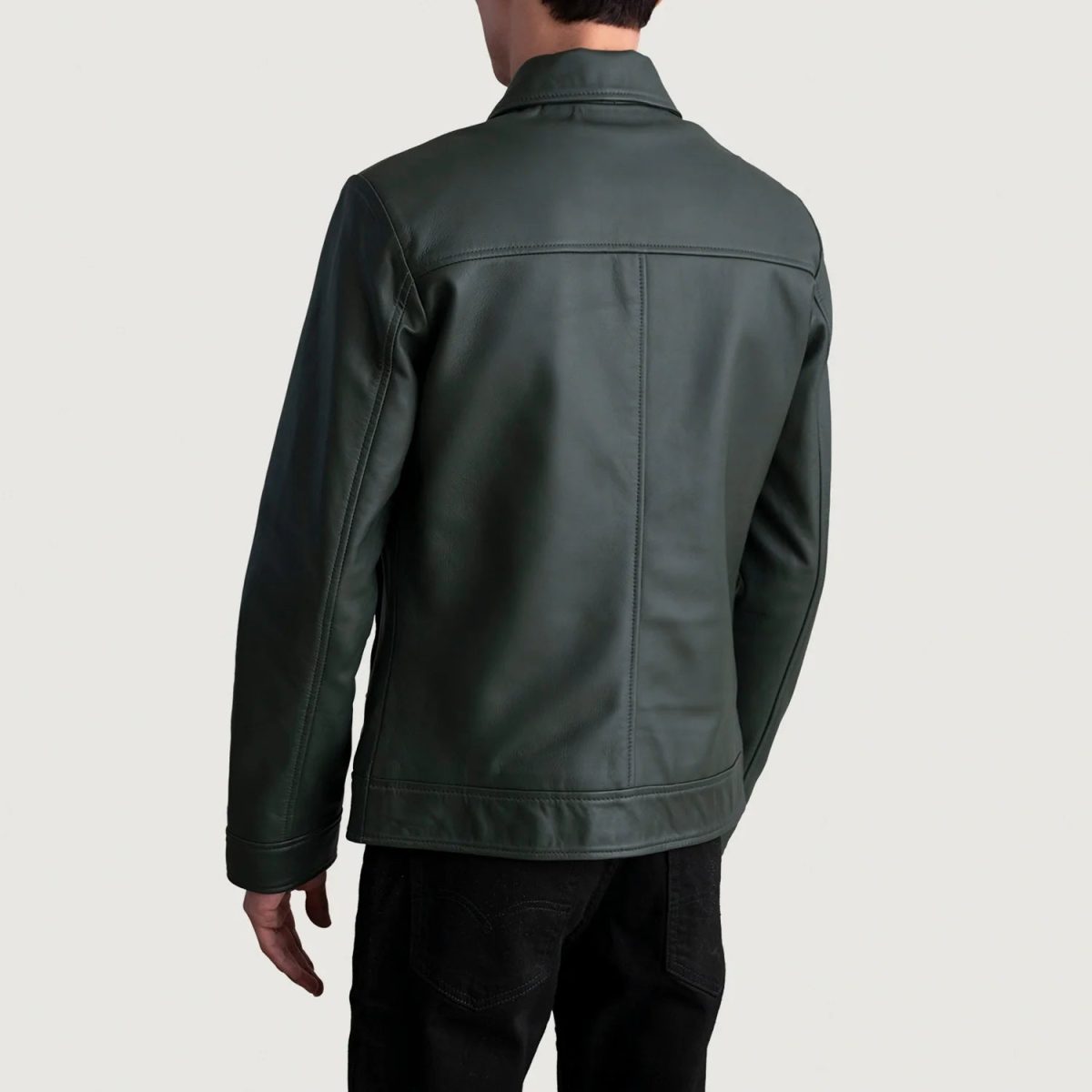Men's Inferno Green Leather Jacket