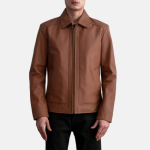 Men's Inferno Matte Brown Leather Jacket
