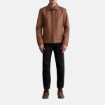 Men's Inferno Matte Brown Leather Jacket