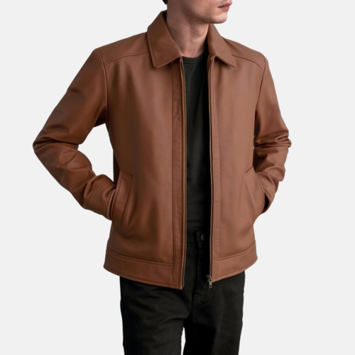 Men's Inferno Matte Brown Leather Jacket