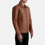 Men's Inferno Matte Brown Leather Jacket
