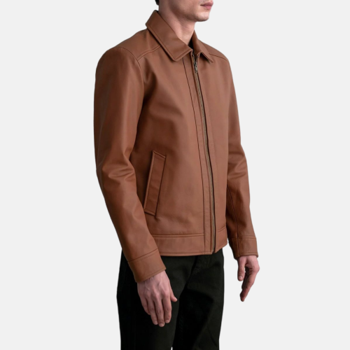 Men's Inferno Matte Brown Leather Jacket