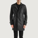Men's Infinity Black Leather Coat
