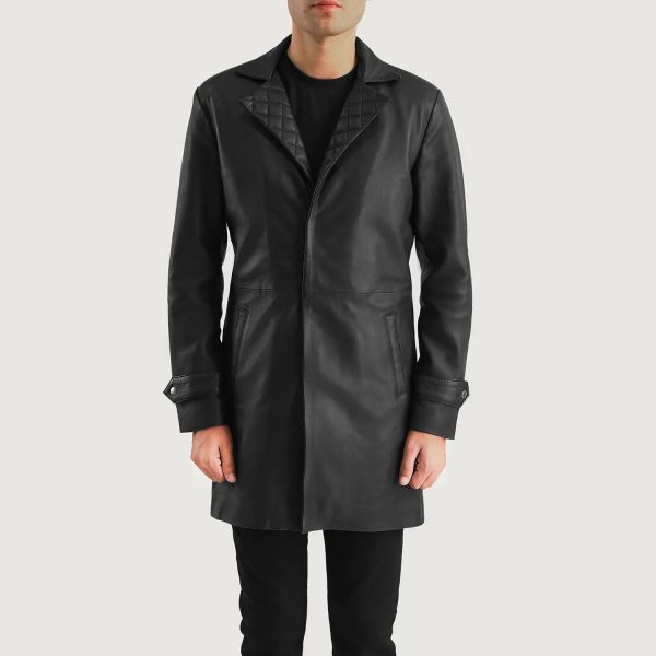 Men's Infinity Black Leather Coat
