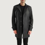 Men's Infinity Black Leather Coat