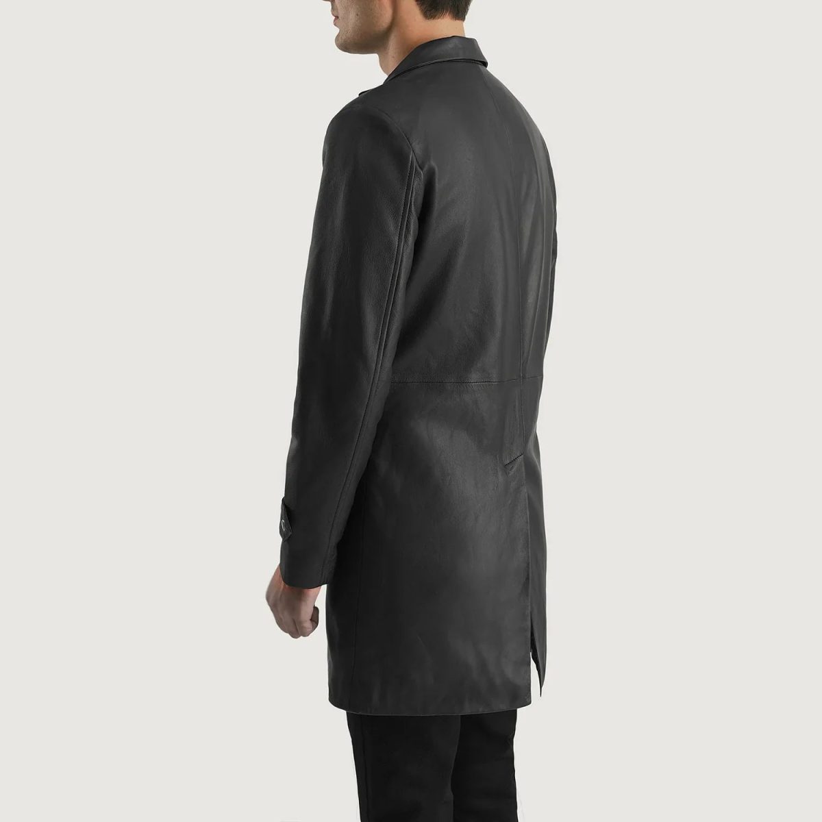 Men's Infinity Black Leather Coat