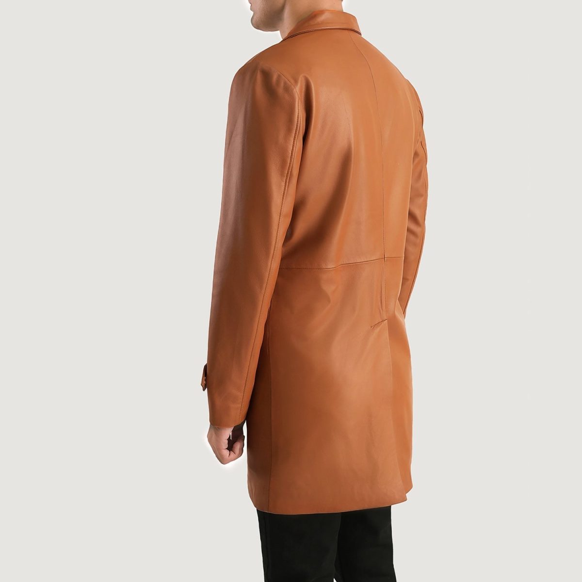 Men's Infinity Tan Brown Leather Coat