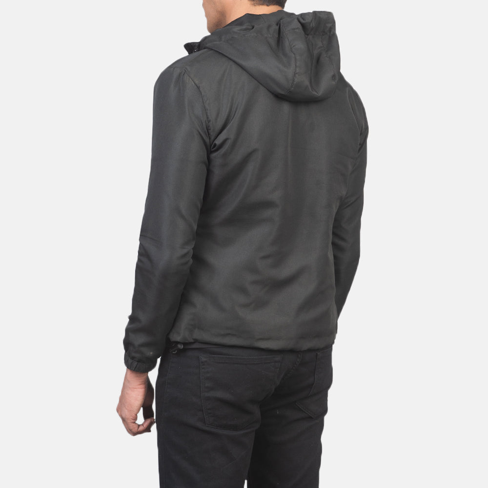 Men's Jimmy Black Hooded Windbreaker Jacket