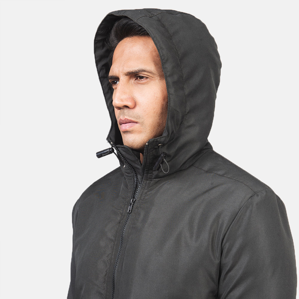 Men's Jimmy Black Hooded Windbreaker Jacket
