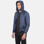 Men's Jimmy Blue Hooded Windbreaker Jacket