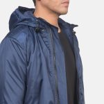 Men's Jimmy Blue Hooded Windbreaker Jacket