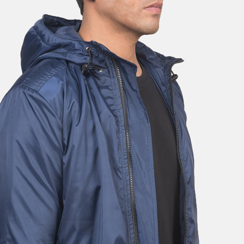 Men's Jimmy Blue Hooded Windbreaker Jacket