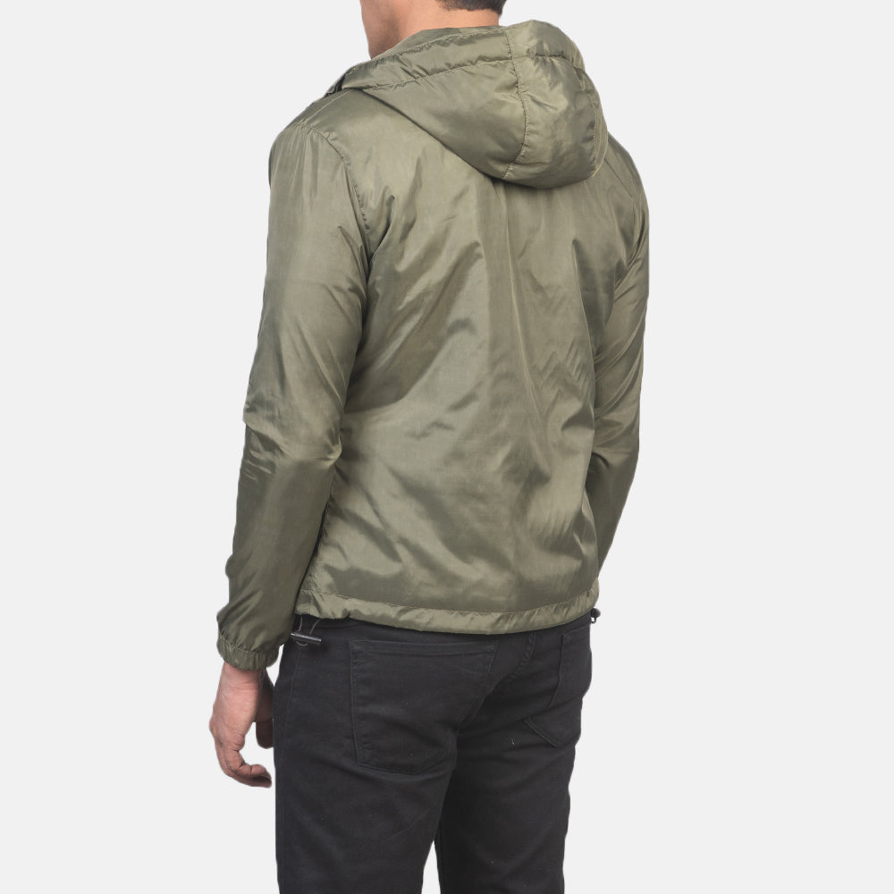 Men's Jimmy Green Hooded Windbreaker Jacket