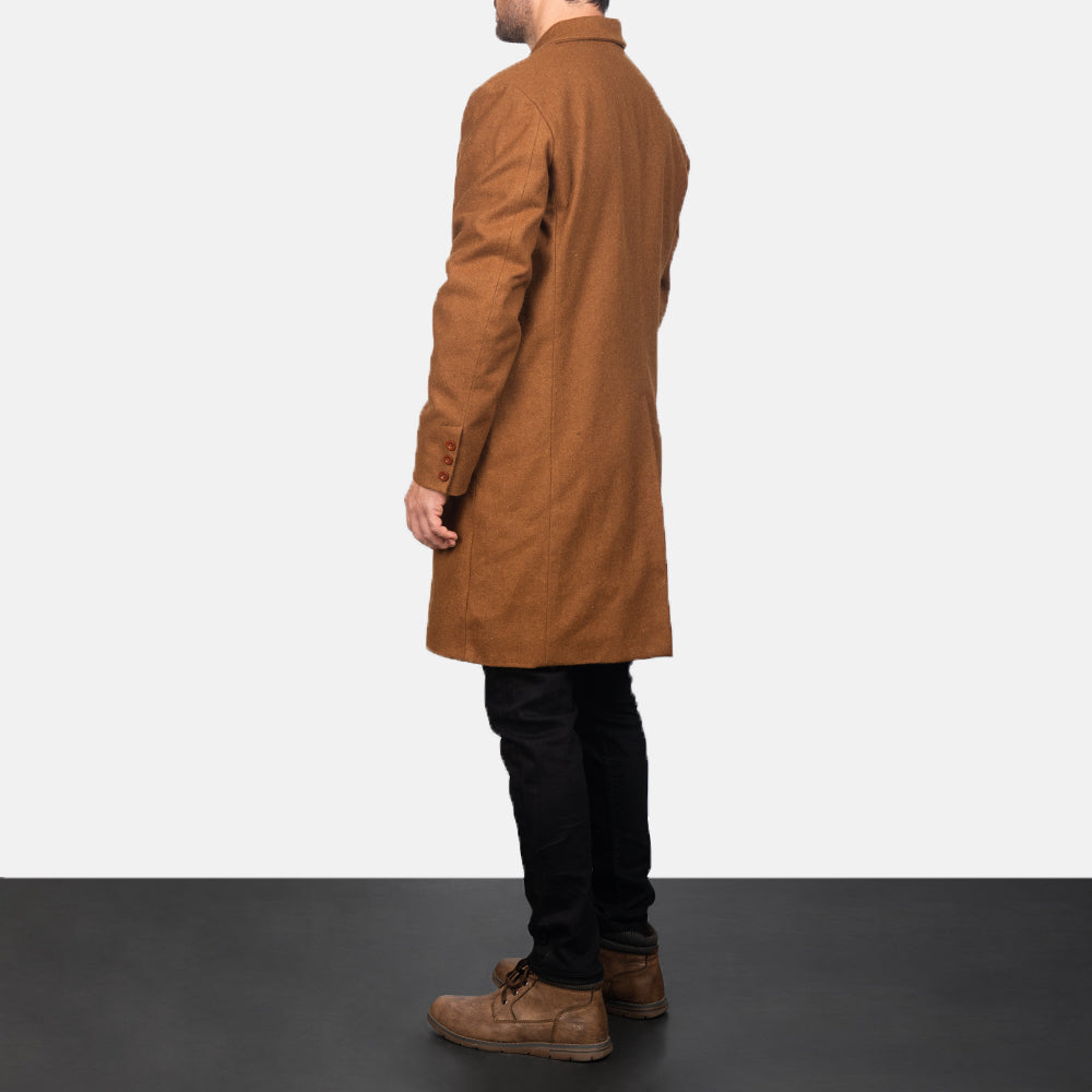 Men's Claud Khaki Wool Double Breasted Coat