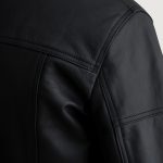 Men's Lavendard Matte Black Leather Biker Jacket