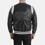 Men's Liberte New Jersey Black Leather Varsity Jacket