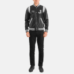 Men's Liberte New Jersey Black Leather Varsity Jacket
