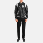 Men's Liberte New York Black Leather Varsity Jacket