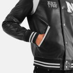 Men's Liberte New York Black Leather Varsity Jacket