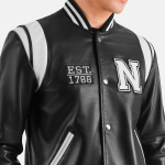 Men's Liberte New York Black Leather Varsity Jacket
