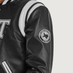 Men's Liberte Texas Black Leather Varsity Jacket