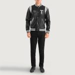 Men's Liberte Texas Black Leather Varsity Jacket