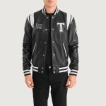 Men's Liberte Texas Black Leather Varsity Jacket