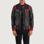 Men's Liberte USA Black Leather Varsity Jacket