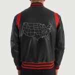 Men's Liberte USA Black Leather Varsity Jacket