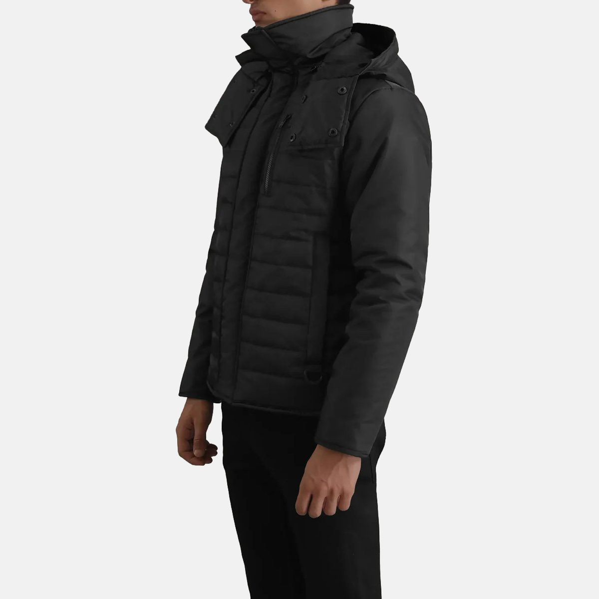 Men's Malcolm Black Hooded Puffer Jacket