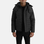 Men's Malcolm Black Hooded Puffer Jacket