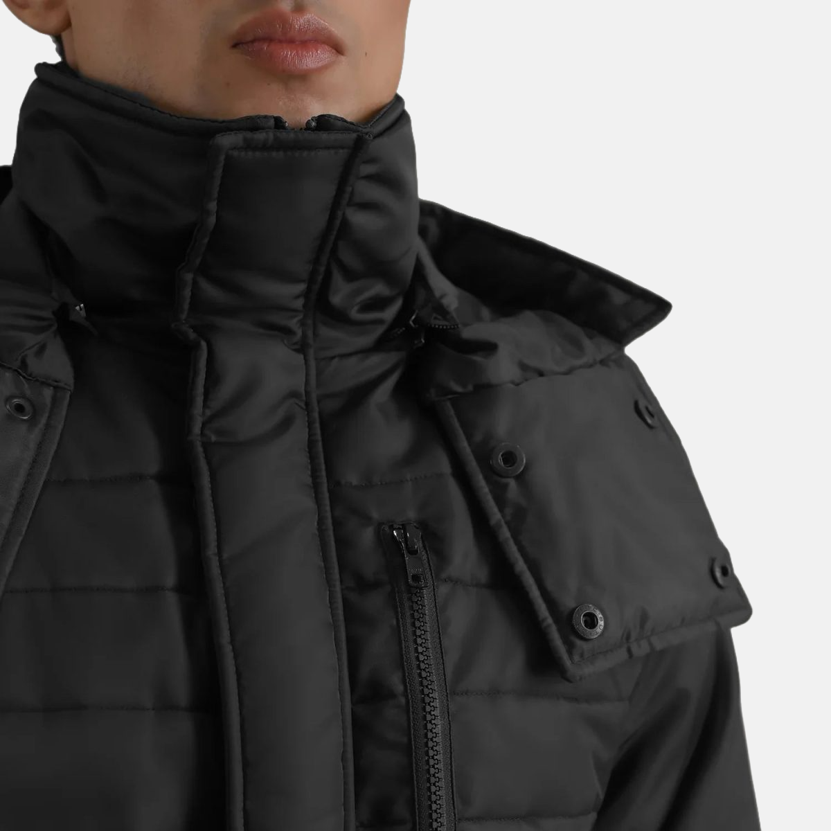 Men's Malcolm Black Hooded Puffer Jacket