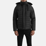 Men's Malcolm Black Hooded Puffer Jacket