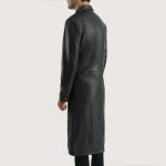 Men's Mateo Black Leather Single Breasted Coat