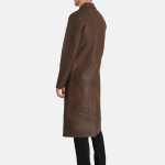 Men's Mateo Brown Leather Single Breasted Coat