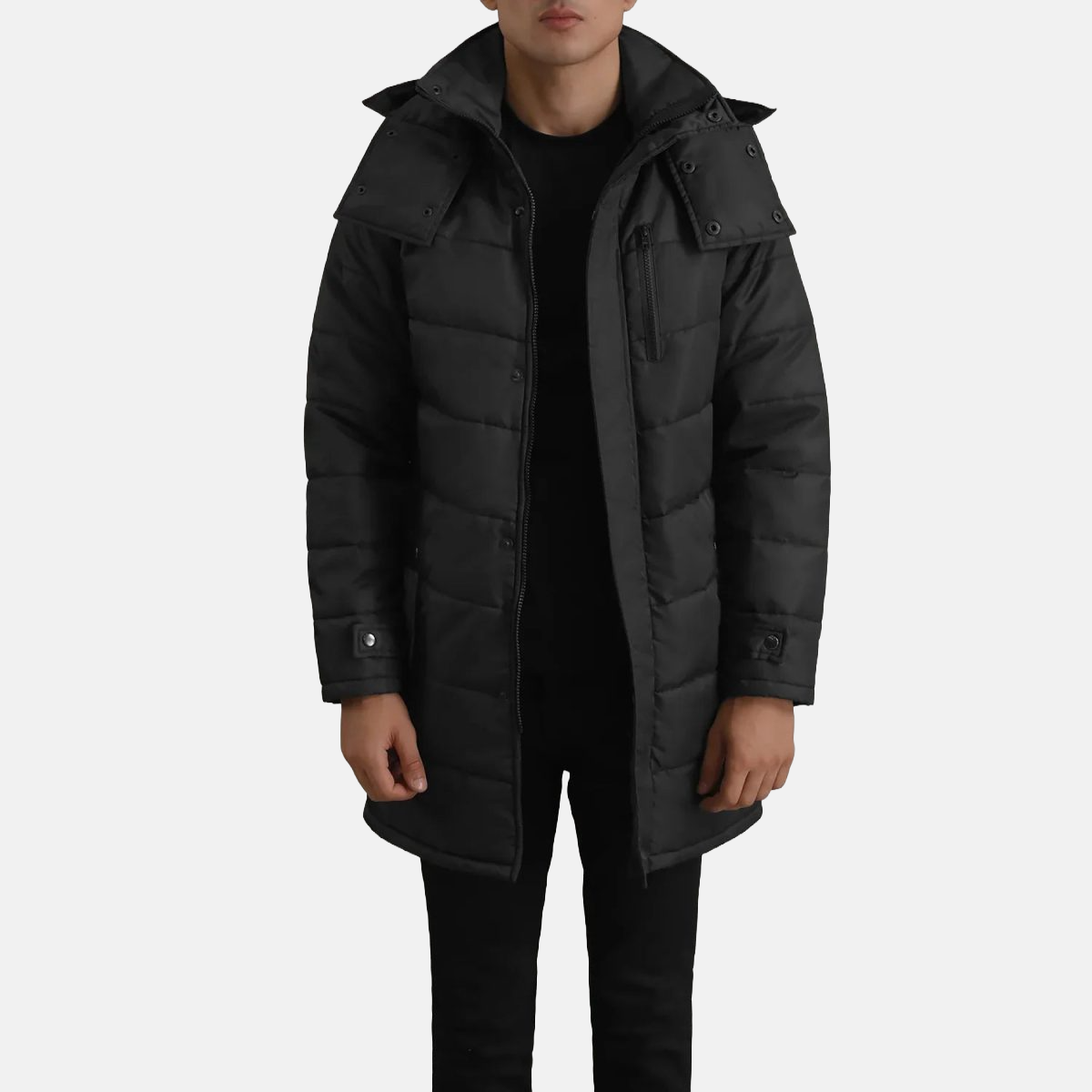 Men's Moore Black Hooded Parka Jacket