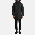 Men's Moore Black Hooded Parka Jacket