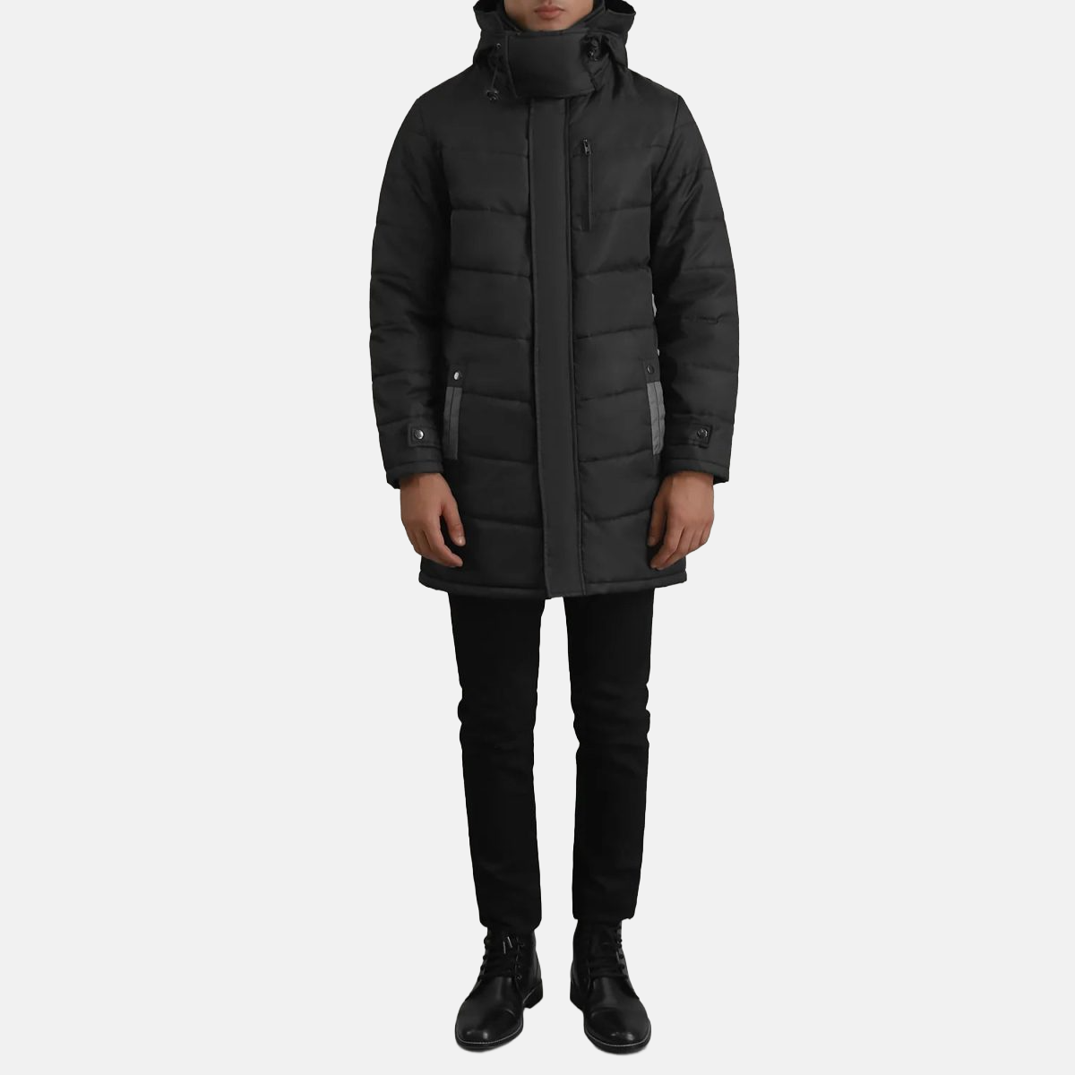 Men's Moore Black Hooded Parka Jacket
